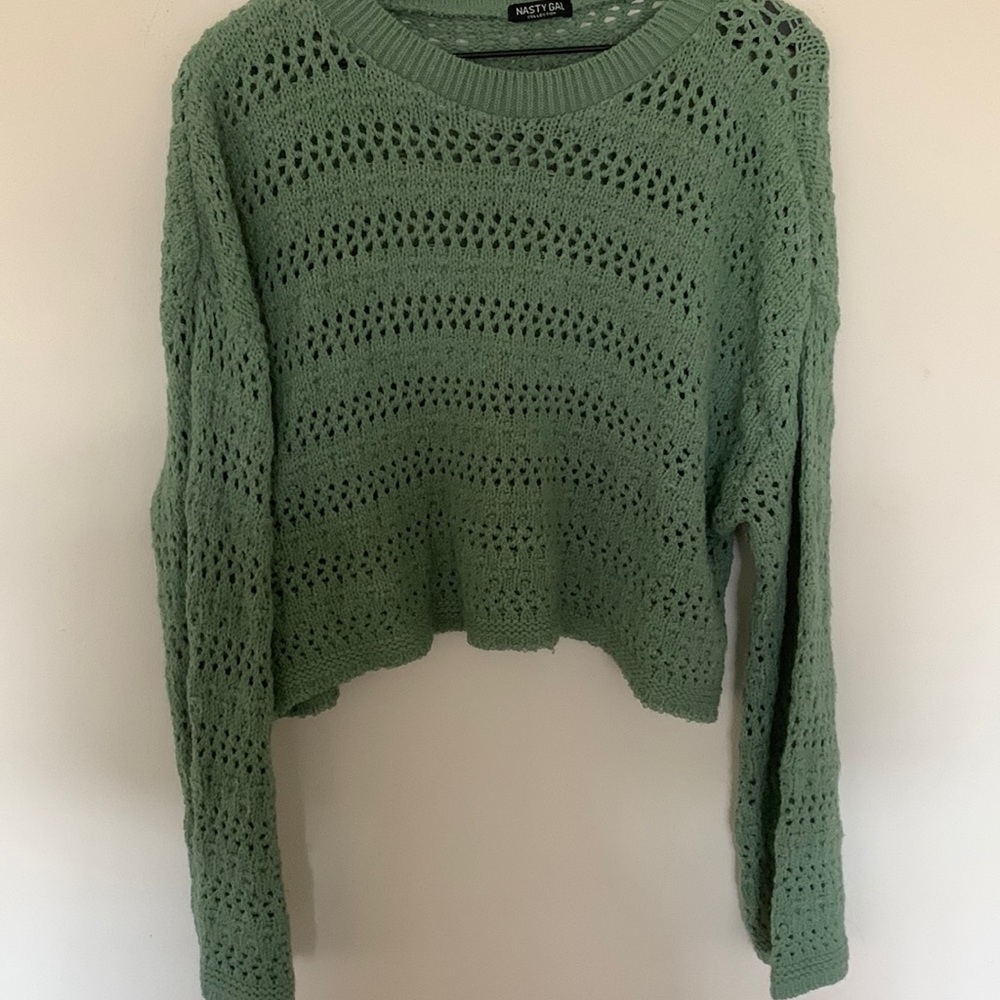 Green knit sweater matching set